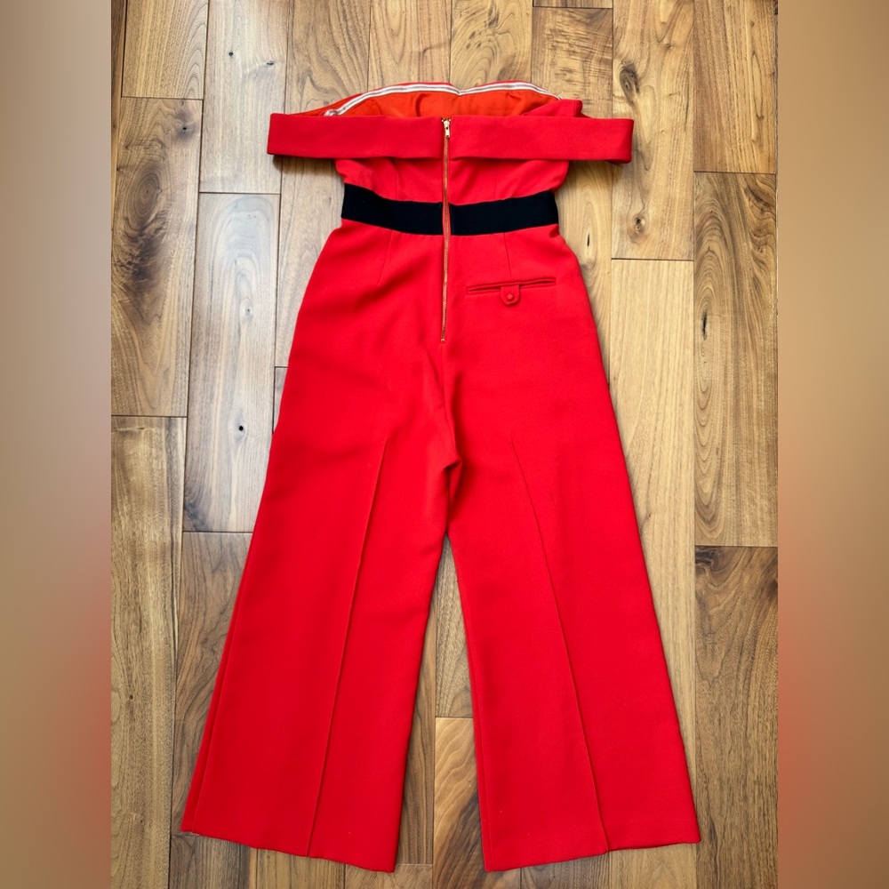 Self-Portrait Off-Shoulder Jumpsuit Red US 6 - Picture 11 of 16
